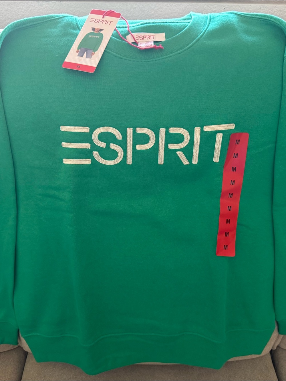Esprit Emerald Green Logo Fleeced Sweatshirt